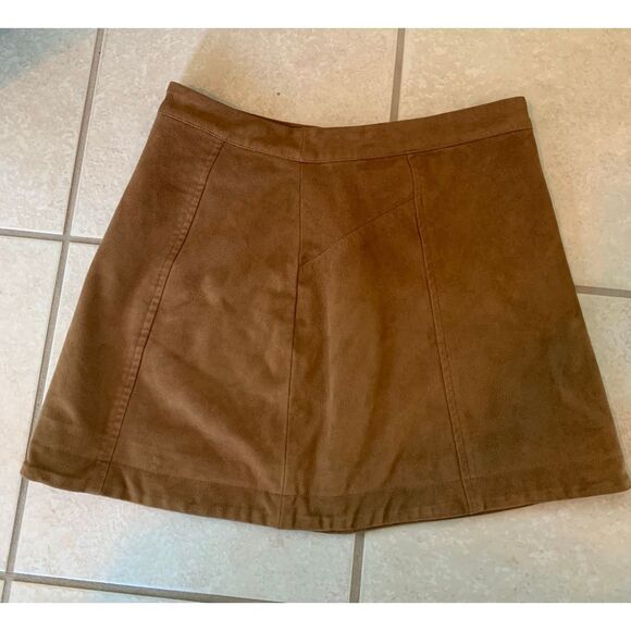 Abercrombie & Fitch Brown Faux Suede Mini Skirt - Picture 1 of 7
